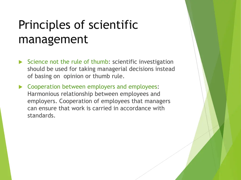 principles of scientific management