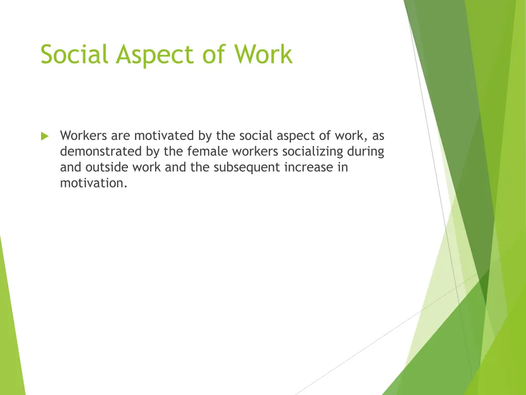 social aspect of work