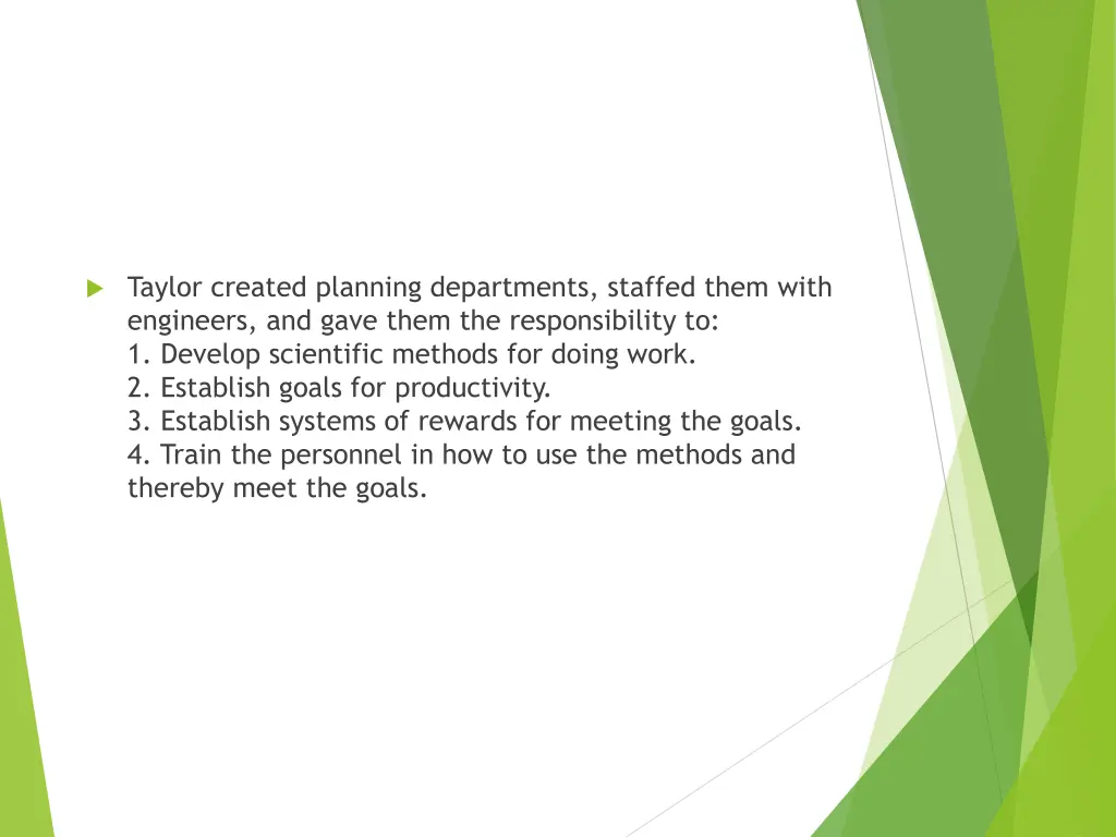 taylor created planning departments staffed them