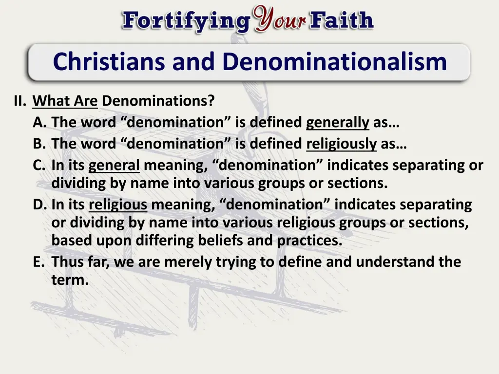 christians and denominationalism 1