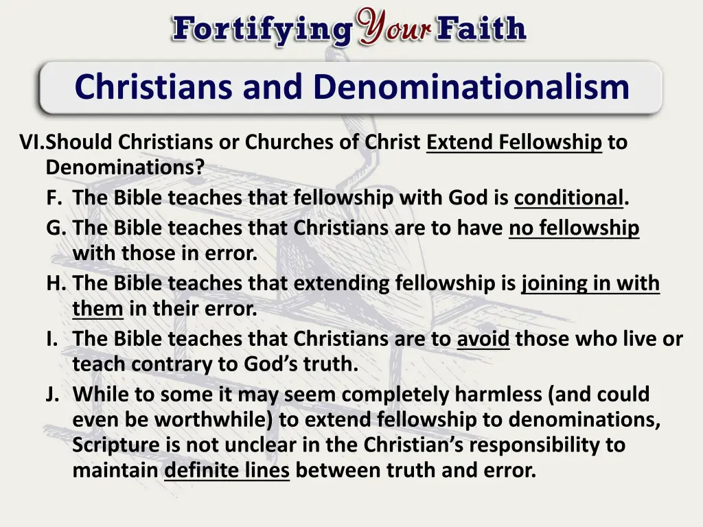christians and denominationalism 10