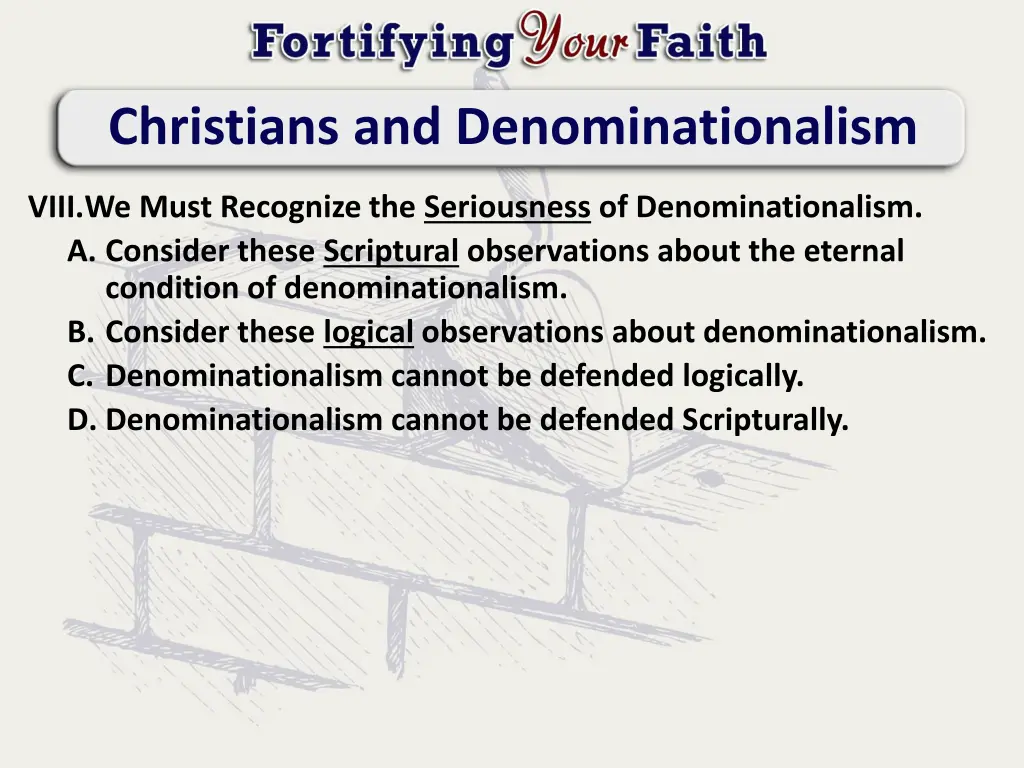 christians and denominationalism 12