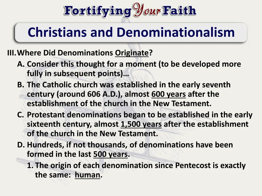 christians and denominationalism 2