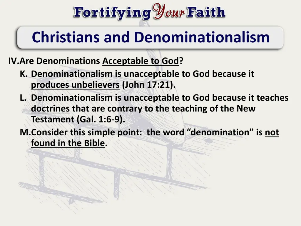 christians and denominationalism 5