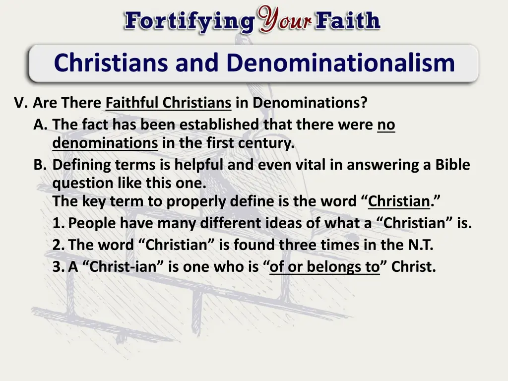 christians and denominationalism 6