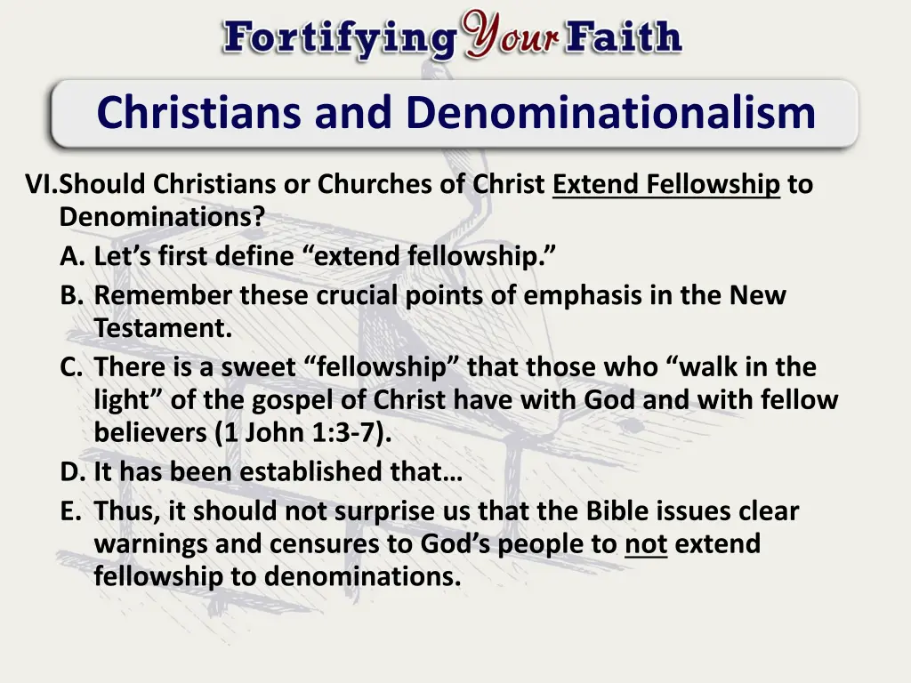 christians and denominationalism 9