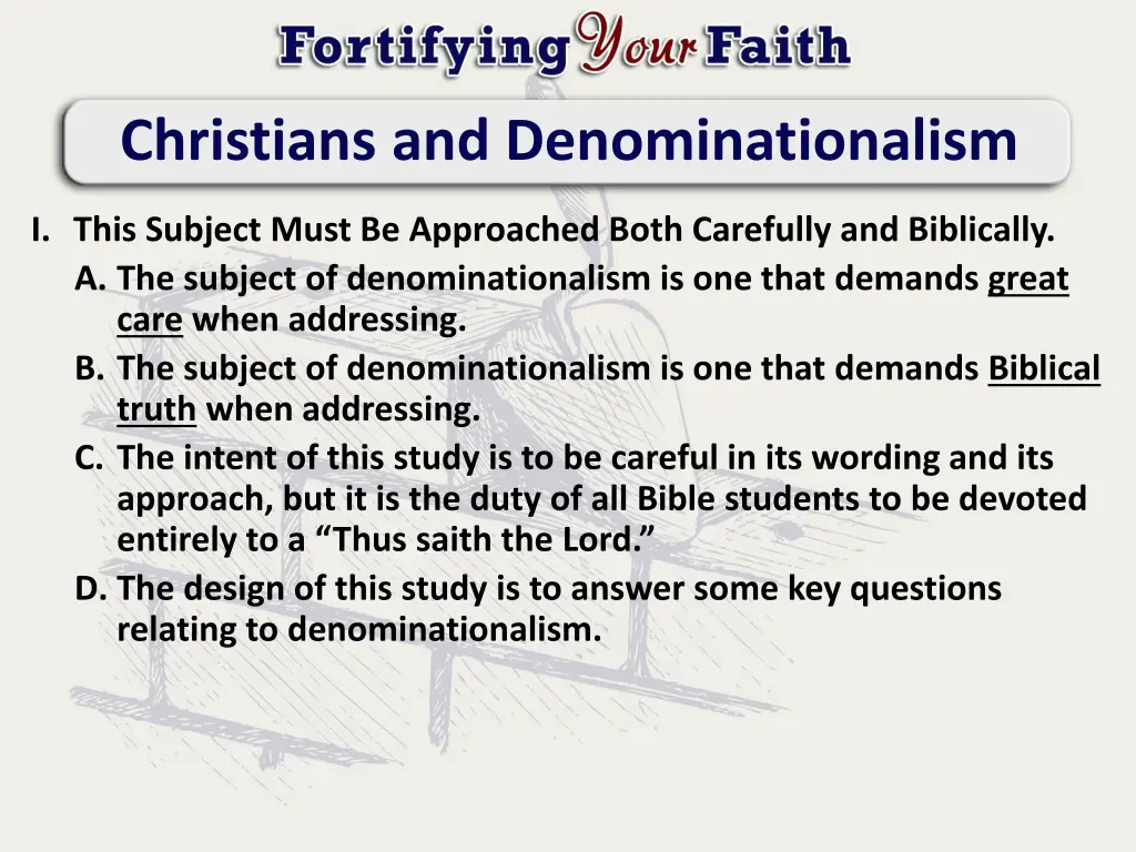 christians and denominationalism