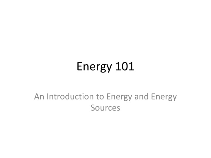 energy 101