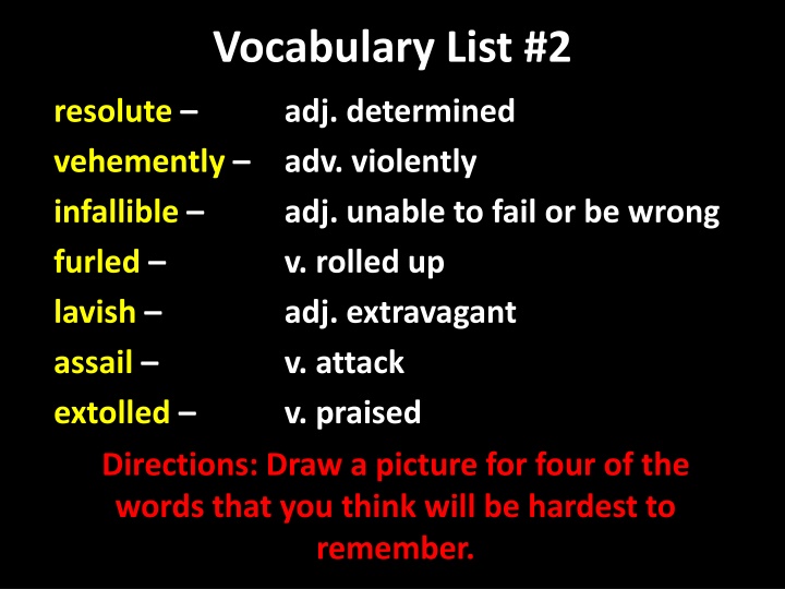 vocabulary list 2