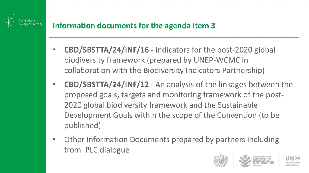 information documents for the agenda item 3