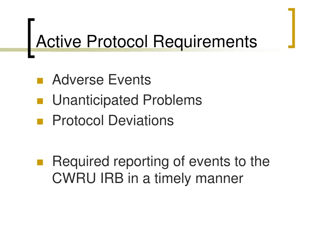 active protocol requirements 1