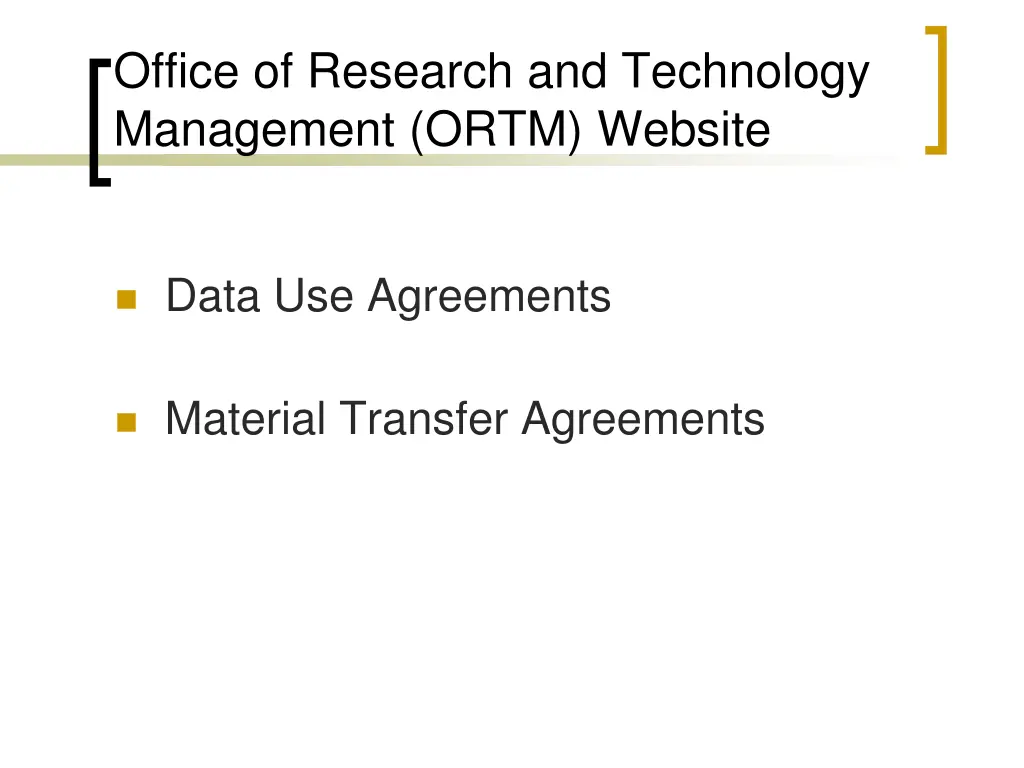 office of research and technology management ortm