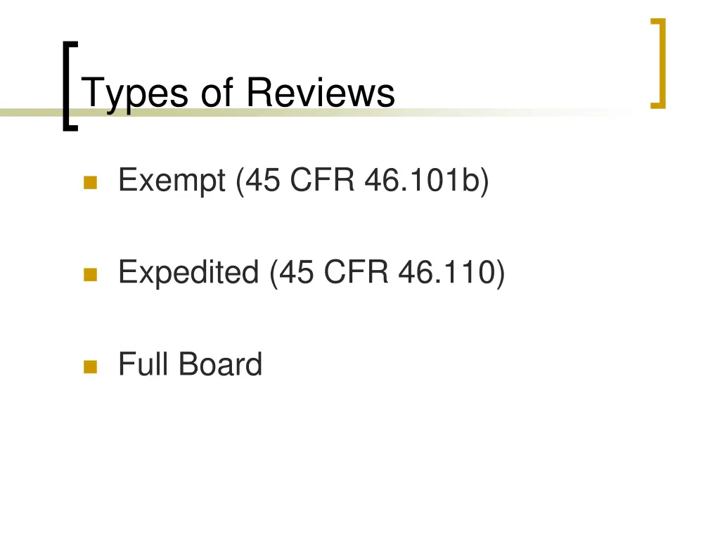 types of reviews
