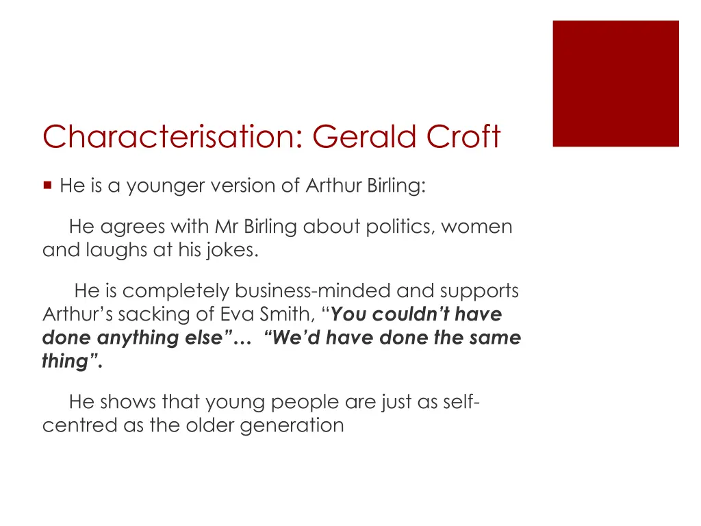 characterisation gerald croft 2