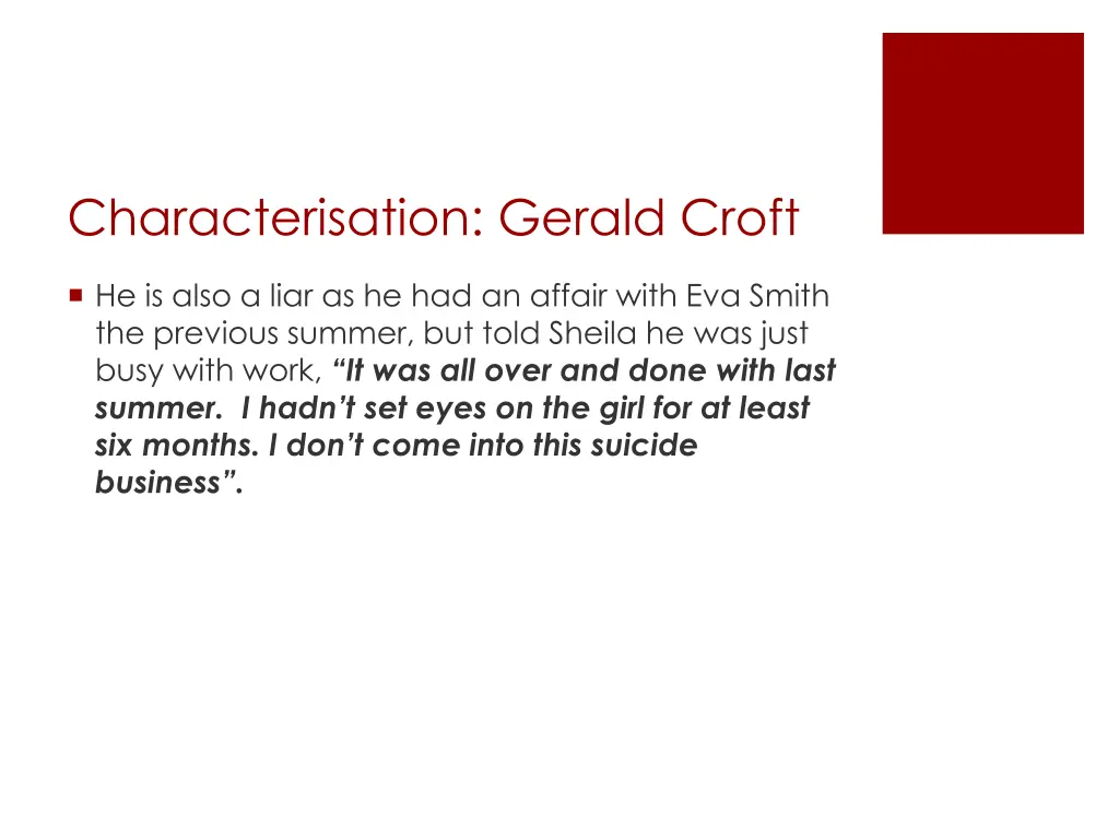 characterisation gerald croft 3