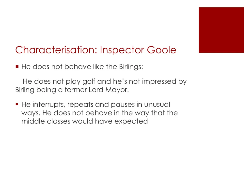 characterisation inspector goole 1