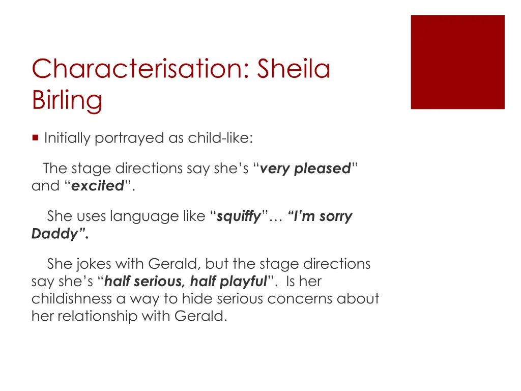 characterisation sheila birling 1
