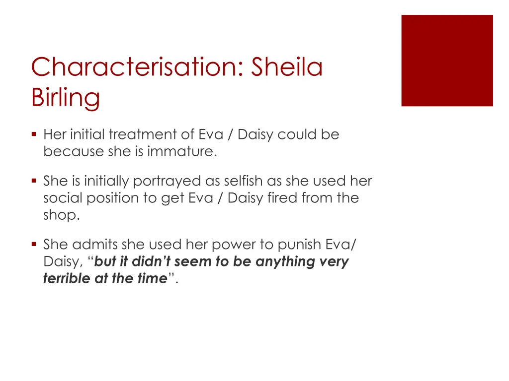 characterisation sheila birling 2