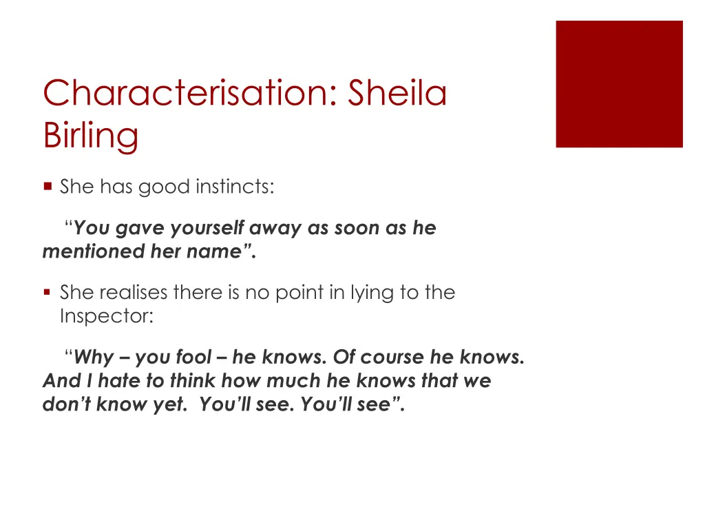 characterisation sheila birling 4
