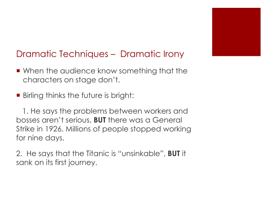 dramatic techniques dramatic irony