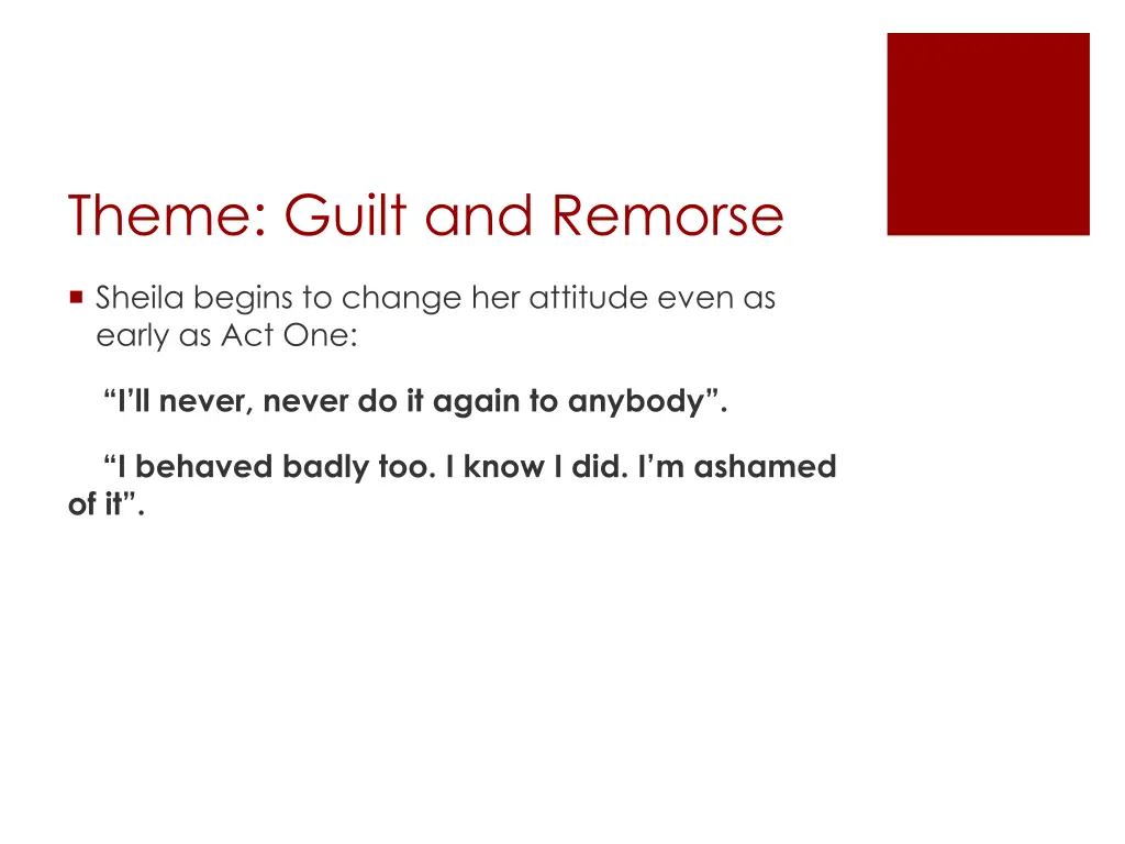 theme guilt and remorse