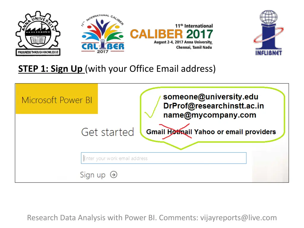 step 1 sign up with your office email address