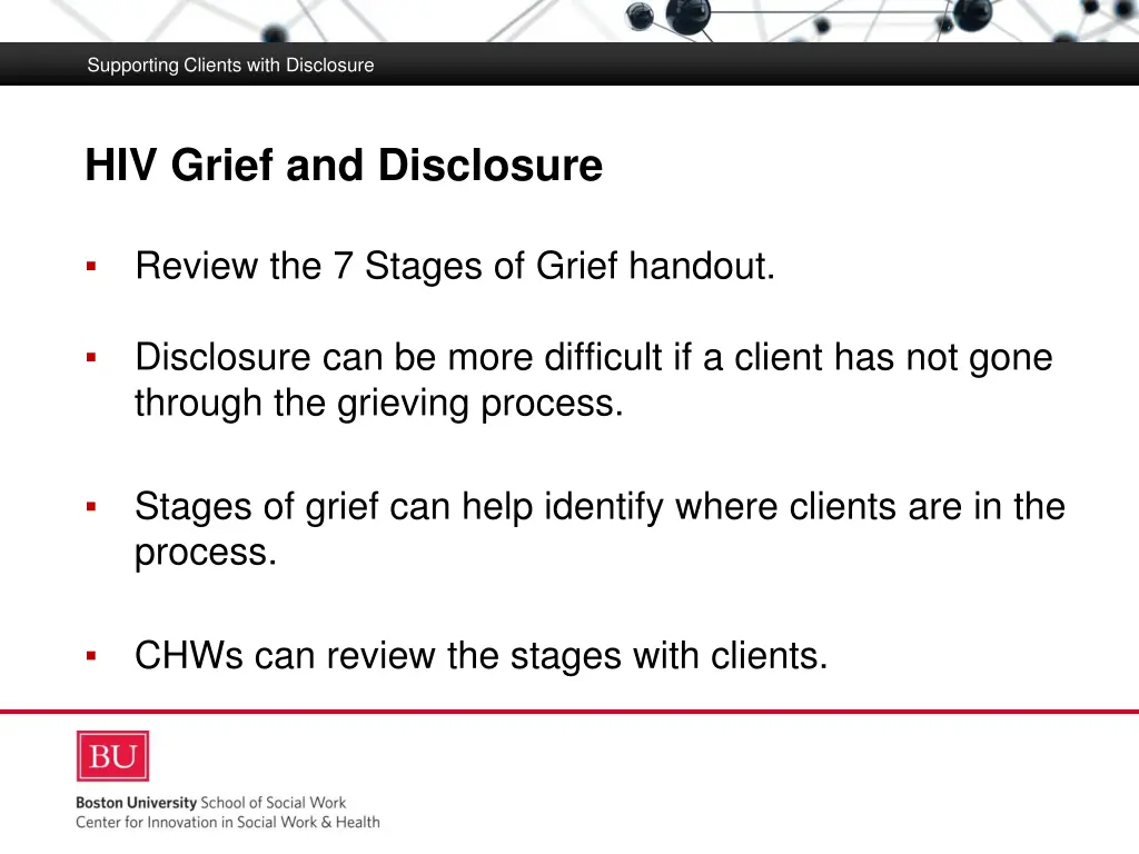 supporting clients with disclosure 15