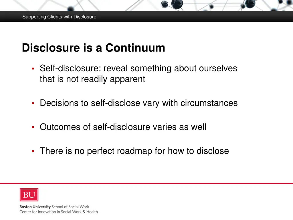 supporting clients with disclosure 3