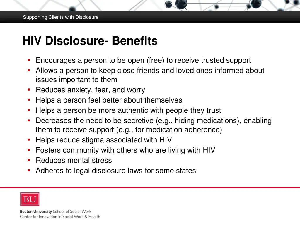 supporting clients with disclosure 4