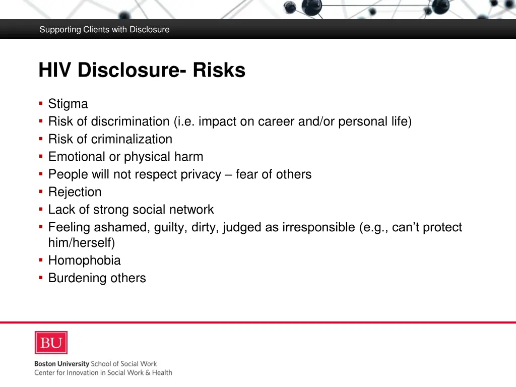supporting clients with disclosure 5