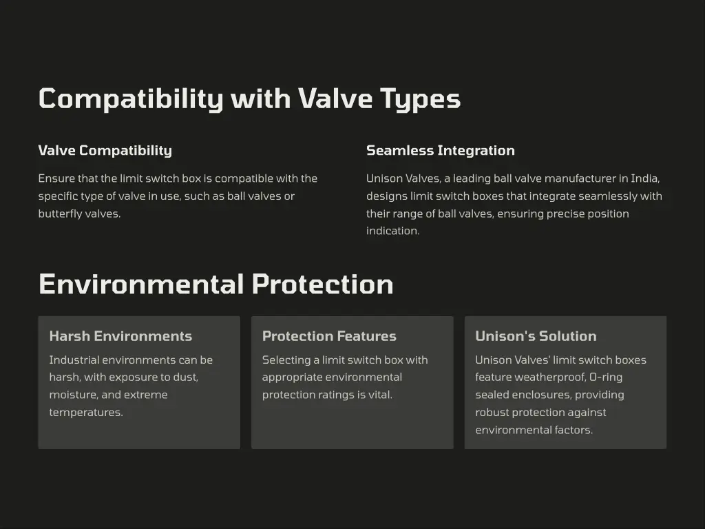 compatibility with valve types