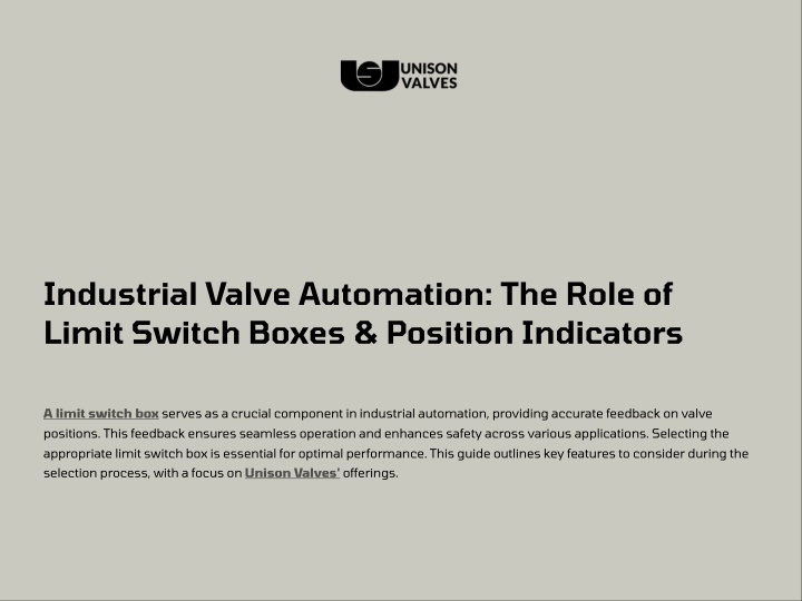 industrial valve automation the role of limit