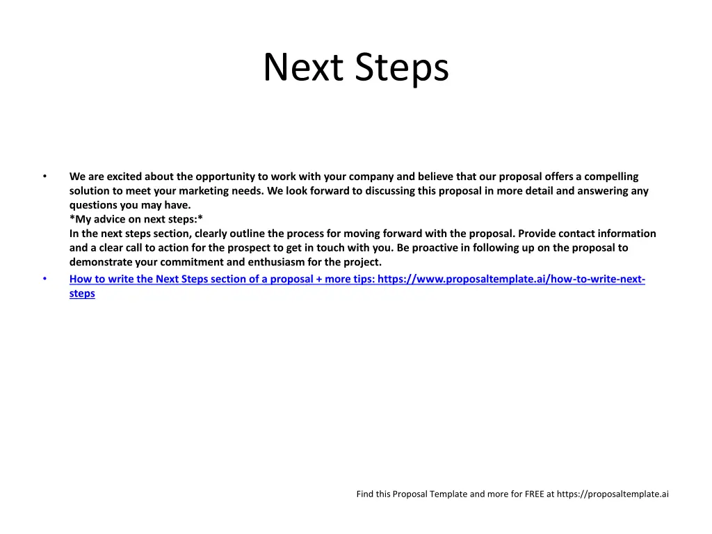 next steps