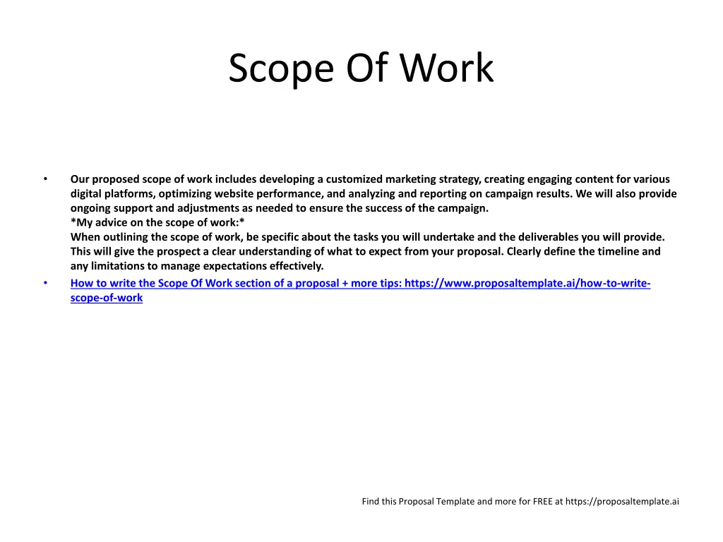 scope of work