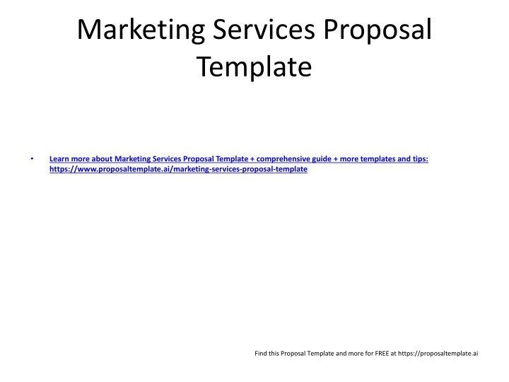 marketing services proposal template