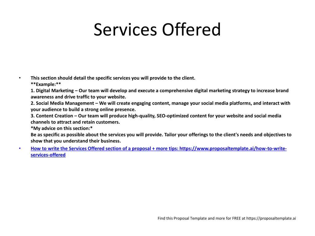 services offered