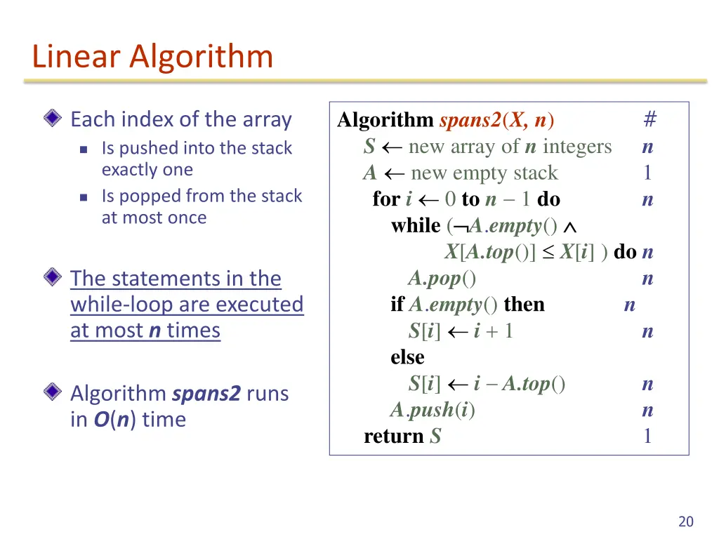 linear algorithm
