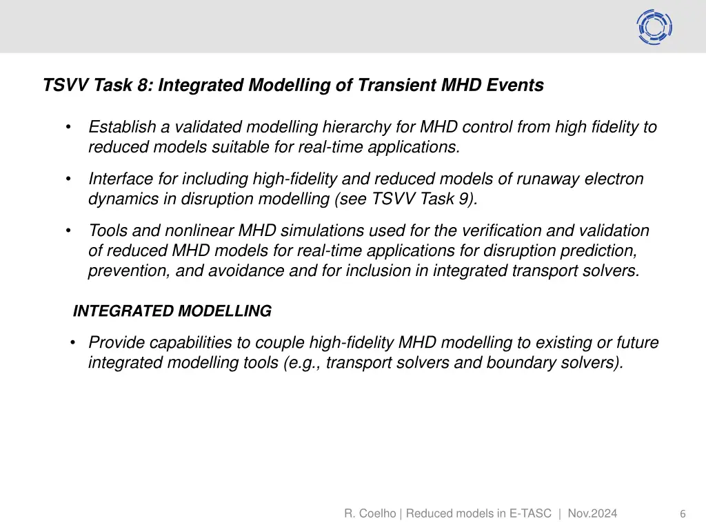 tsvv task 8 integrated modelling of transient
