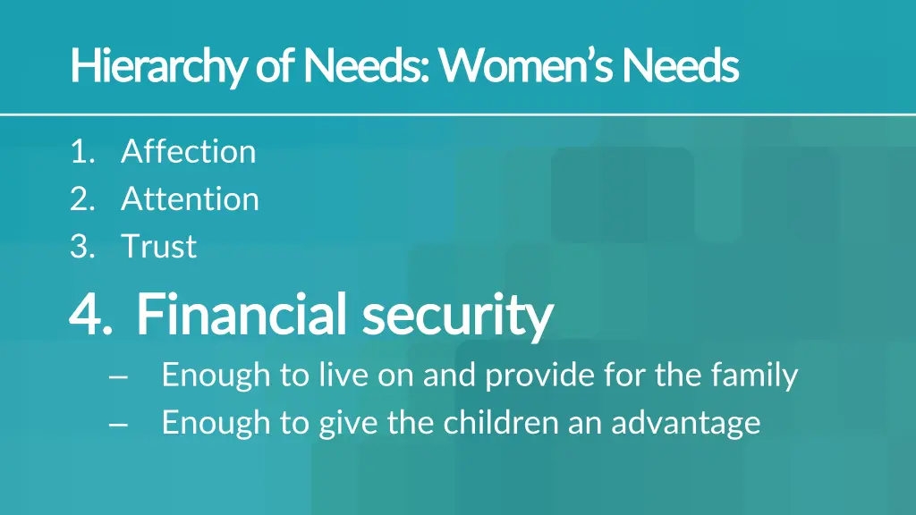 hierarchy of hierarchy of needs women s needs 4
