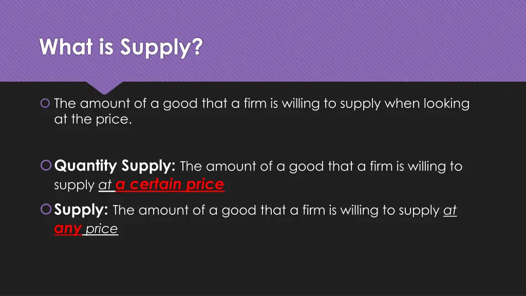 what is supply