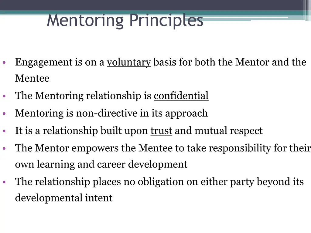 mentoring principles