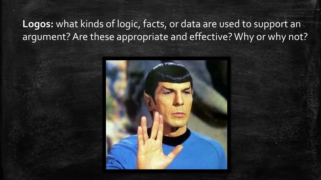 logos what kinds of logic facts or data are used