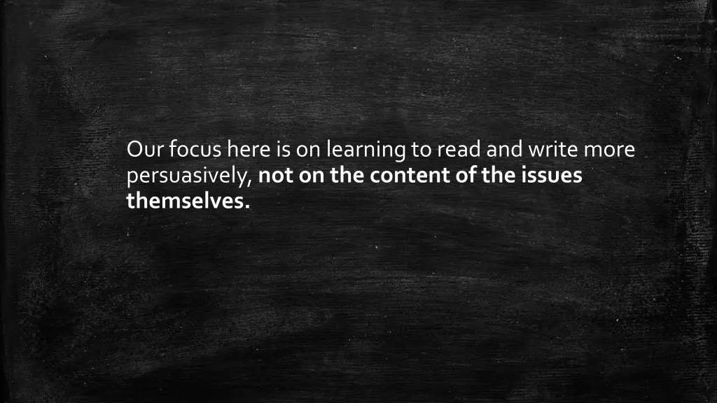 our focus here is on learning to read and write