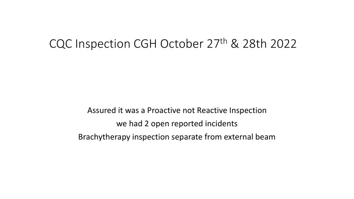 cqc inspection cgh october 27 th 28th 2022
