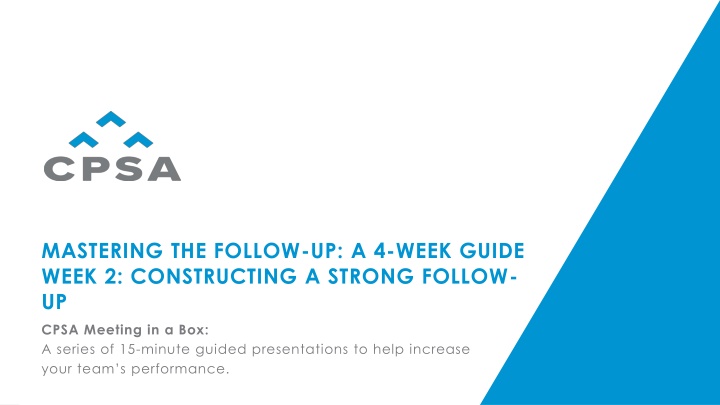 mastering the follow up a 4 week guide week