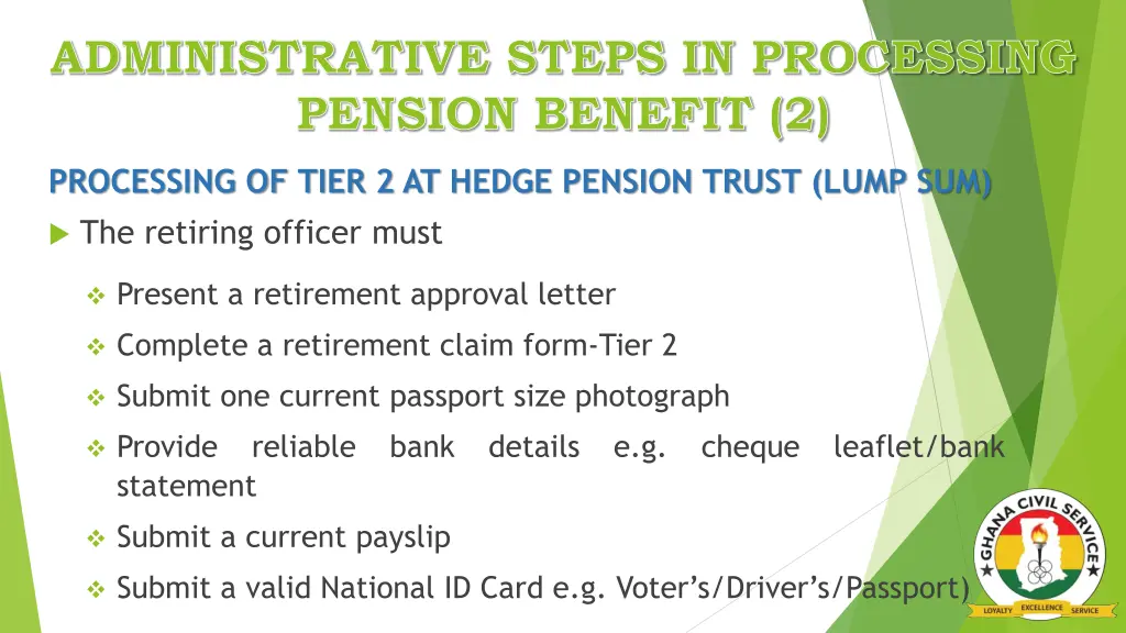 administrative steps in processing pension 1