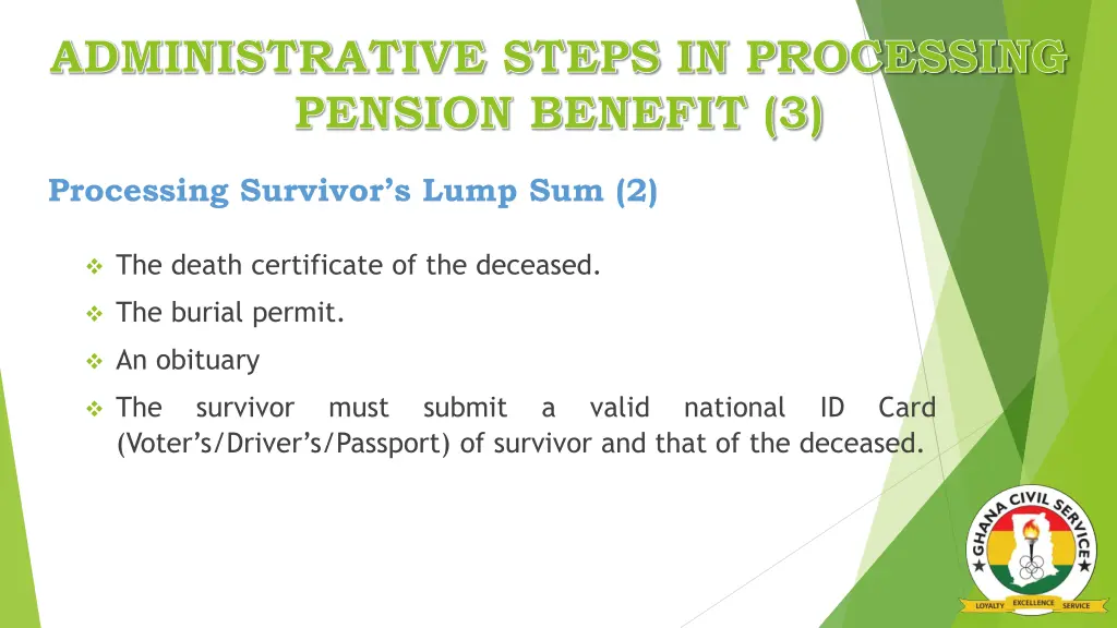 administrative steps in processing pension 3