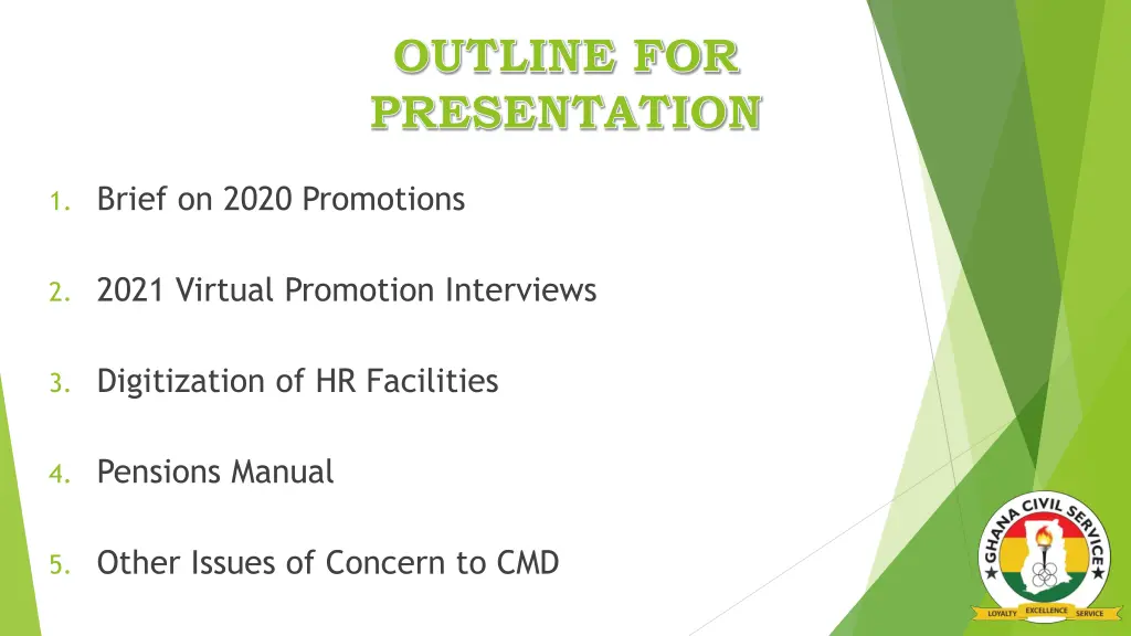 outline for presentation