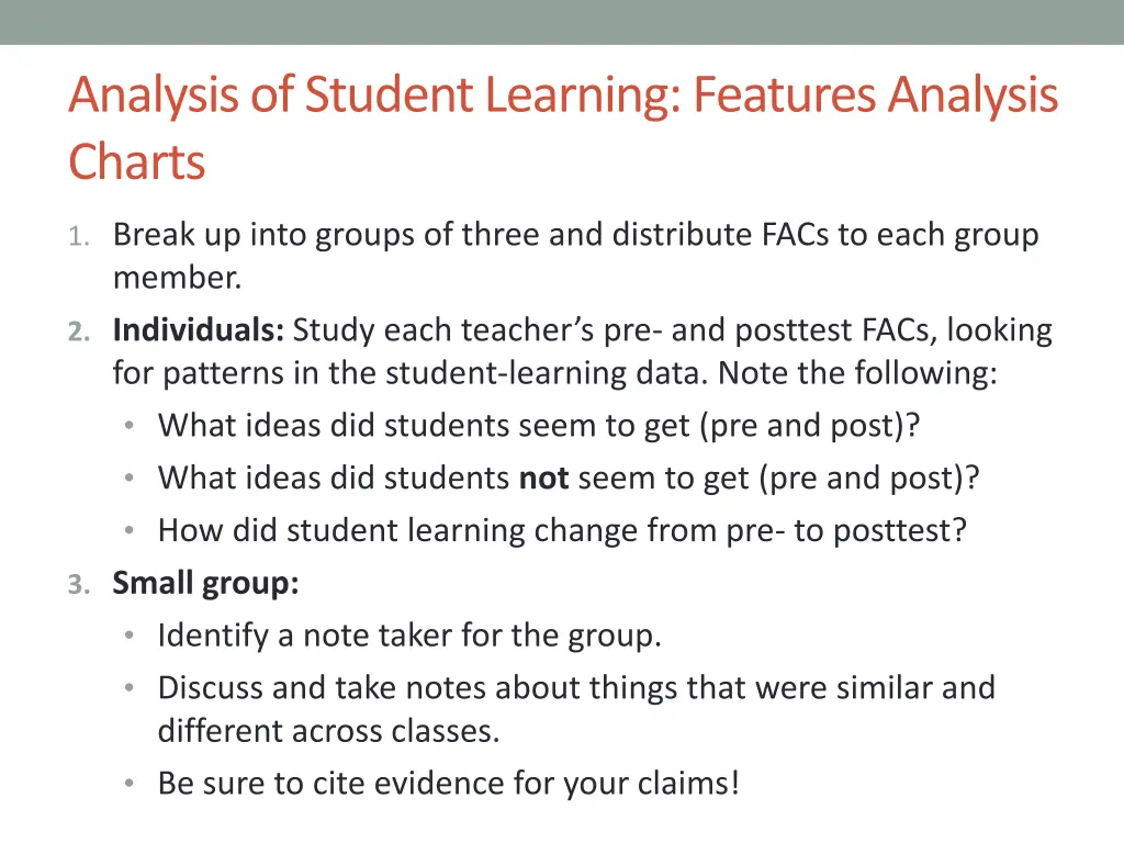 analysis of student learning features analysis