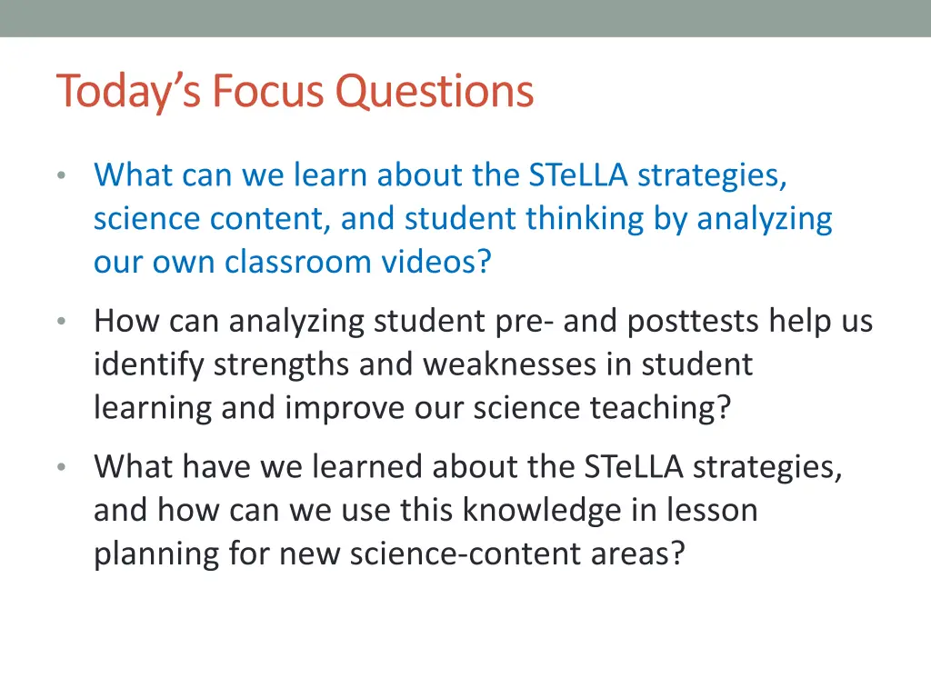 today s focus questions